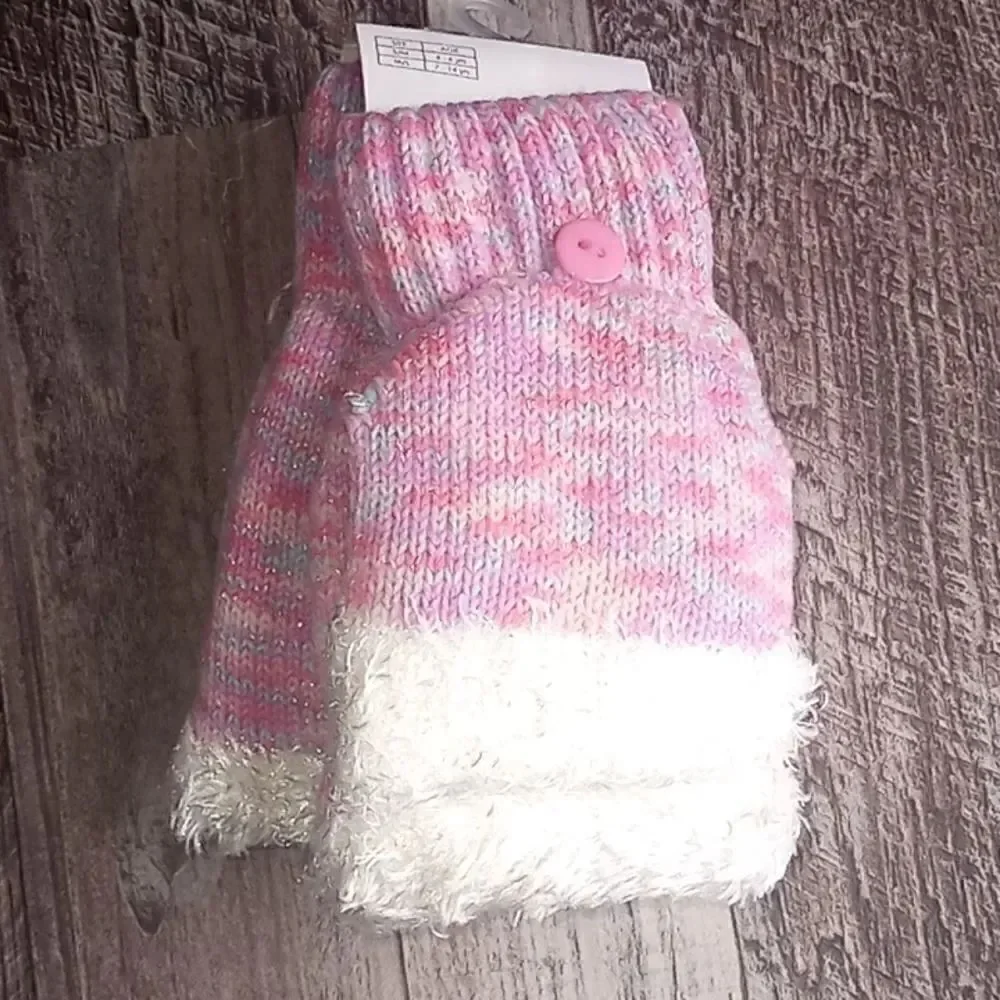 Capelli NEW YORK Kids' Girls Space Dye Flip Top Mittens (Big Kid)